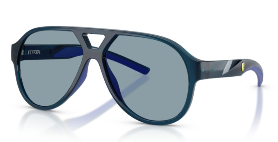 Scuderia Ferrari 0FZ6014U-527/72 -Opal Blue {504-1E} Matte Black Size 58-14-145