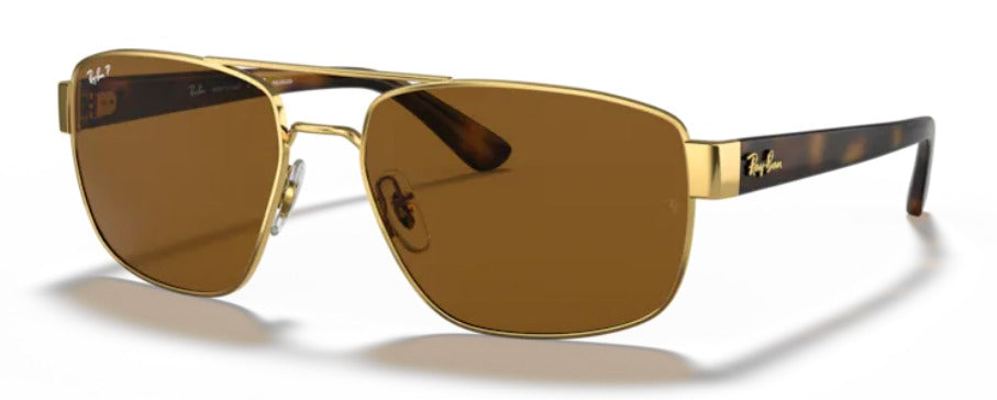 Ra- Ban 0RB3663-004/71 - Gunmetal, 001/57 - Arista gold Polarized